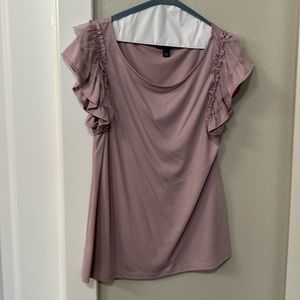 Mauve t- shirt with flutter sleeves